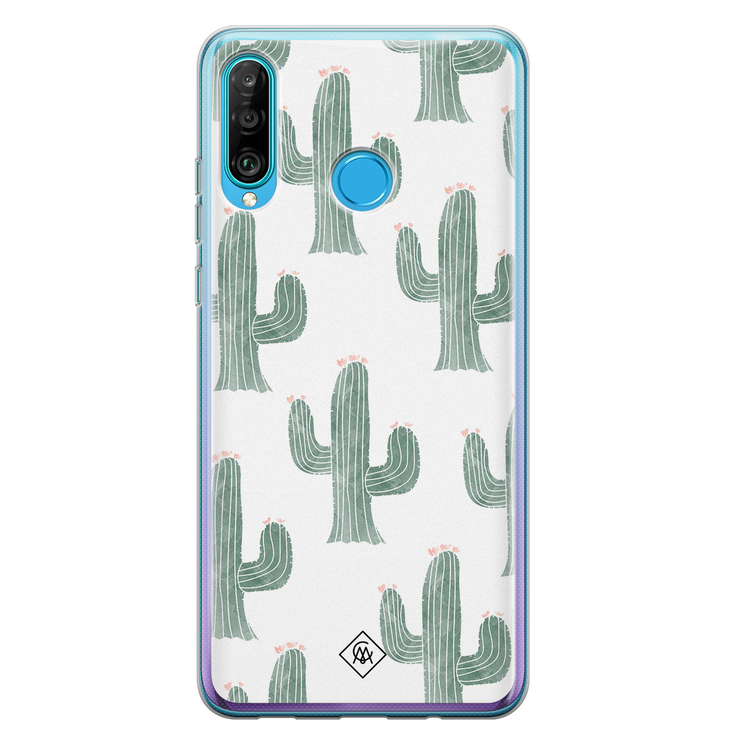 Huawei P30 Lite siliconen telefoonhoesje Cactus print