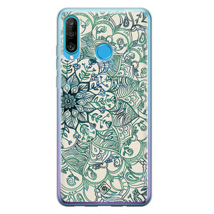 Casimoda Huawei P30 Lite siliconen hoesje - Mandala blauw