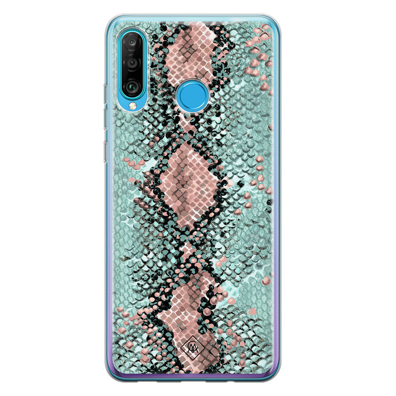 Casimoda Huawei P30 Lite siliconen hoesje - Snake pastel