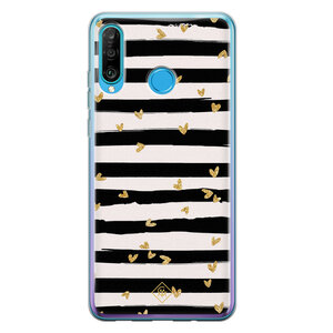 Casimoda Huawei P30 Lite siliconen telefoonhoesje - Hart streepjes