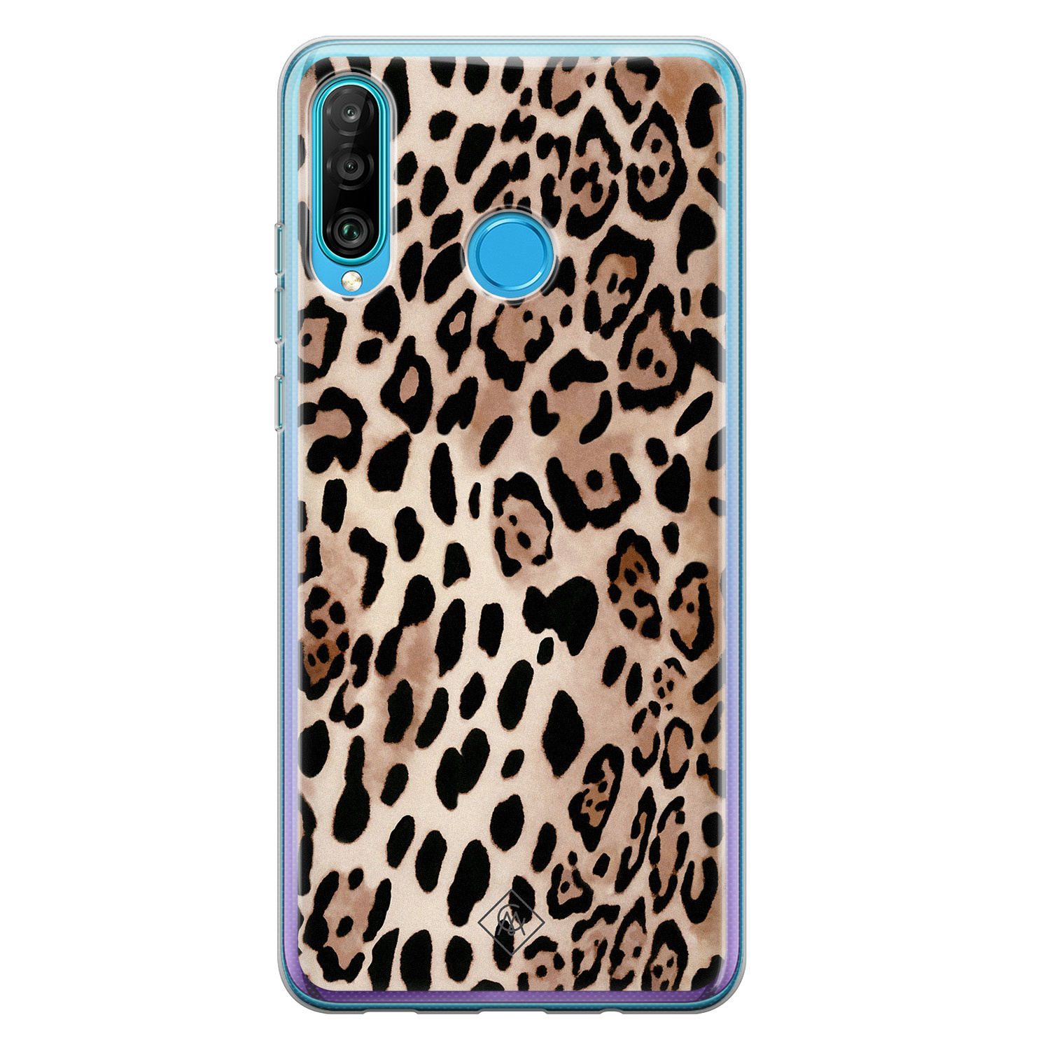 Huawei P30 Lite siliconen hoesje Golden wildcat