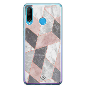Casimoda Huawei P30 Lite siliconen hoesje - Stone grid