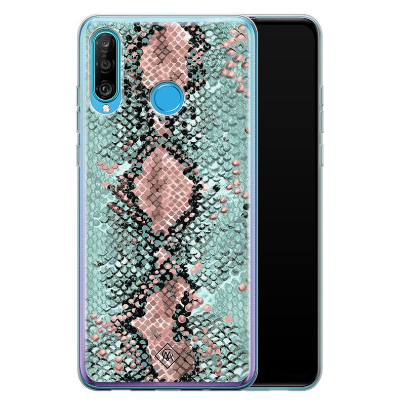 Casimoda Huawei P30 Lite siliconen hoesje - Snake pastel