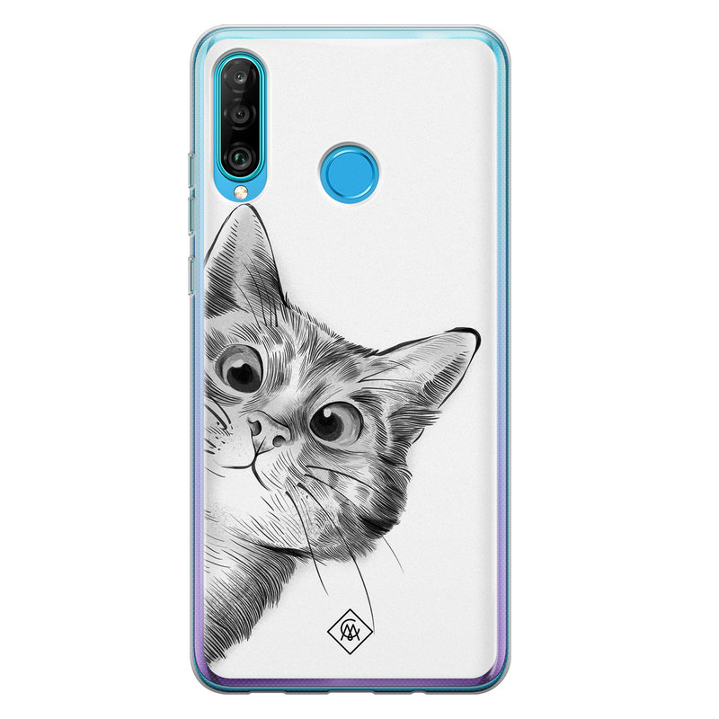 Casimoda Huawei P30 Lite siliconen hoesje - Peekaboo