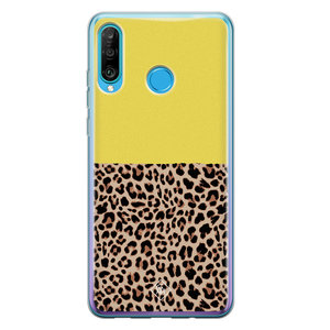 Casimoda Huawei P30 Lite siliconen hoesje - Luipaard geel
