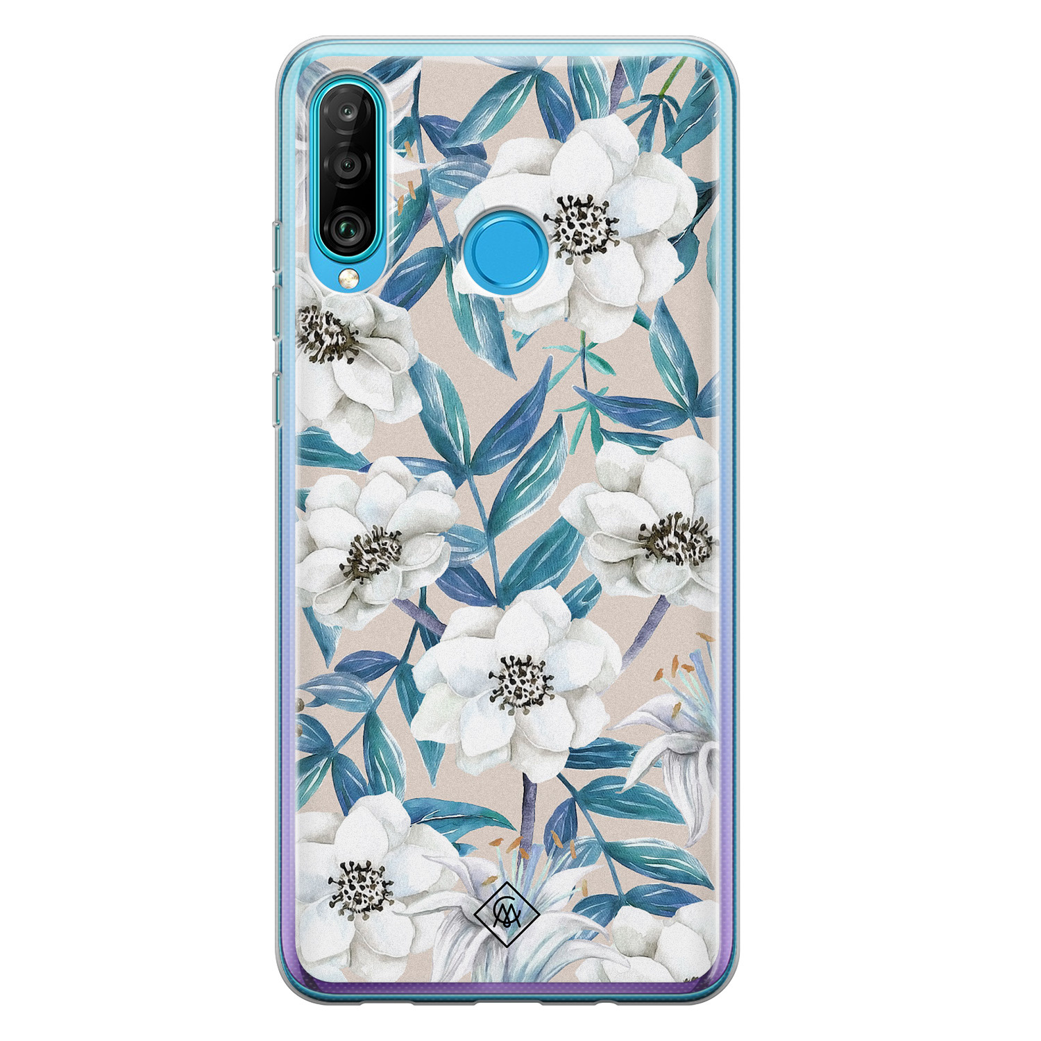 Huawei P30 Lite siliconen telefoonhoesje Touch of flowers