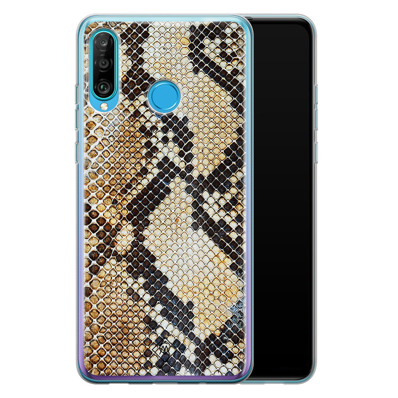 Casimoda Huawei P30 Lite siliconen hoesje - Golden snake