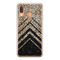 Casimoda Samsung Galaxy A40 siliconen hoesje - Chevron luipaard