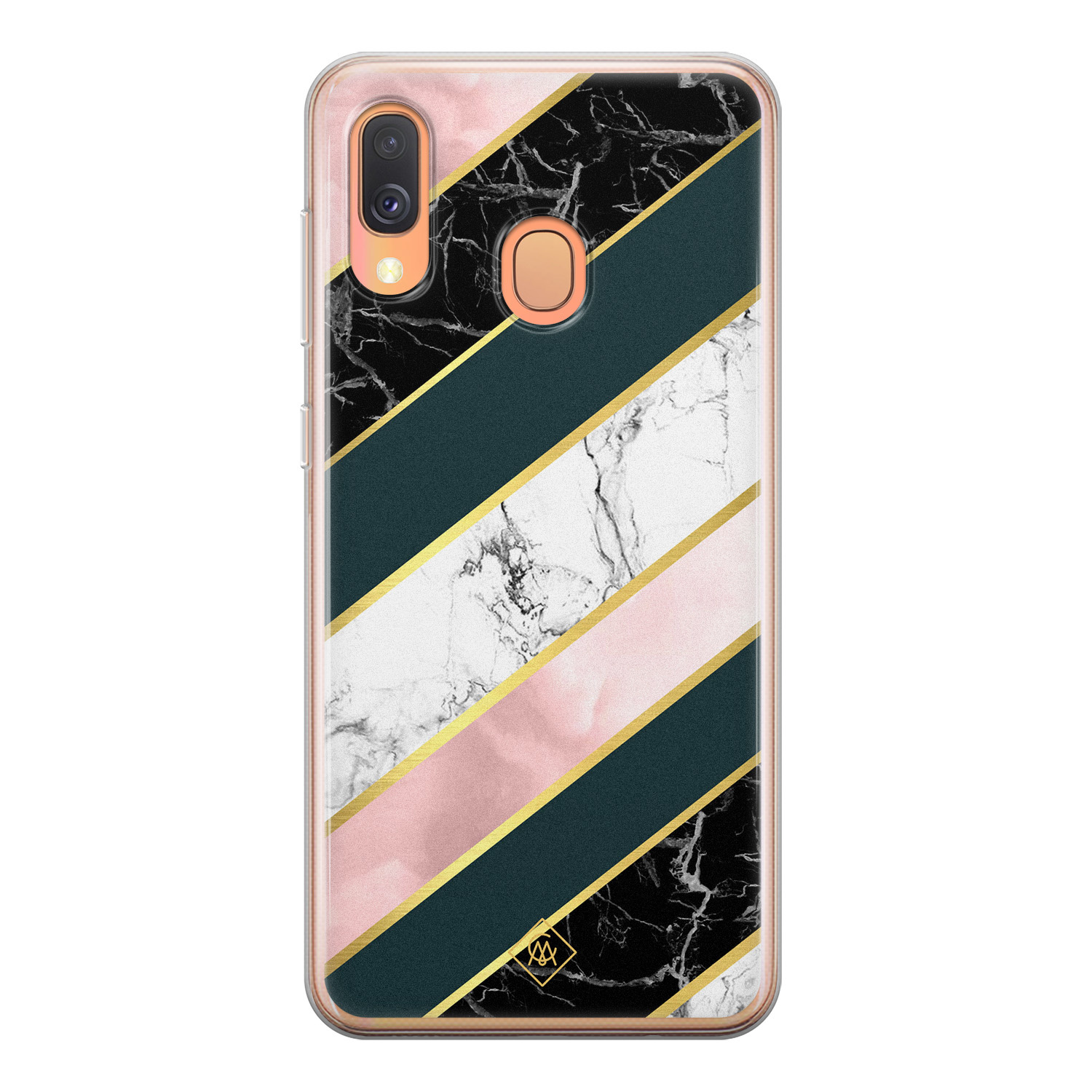 Samsung Galaxy A40 siliconen hoesje Marble stripes