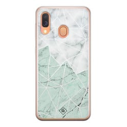 Casimoda Samsung Galaxy A40 siliconen hoesje - Marmer mint mix