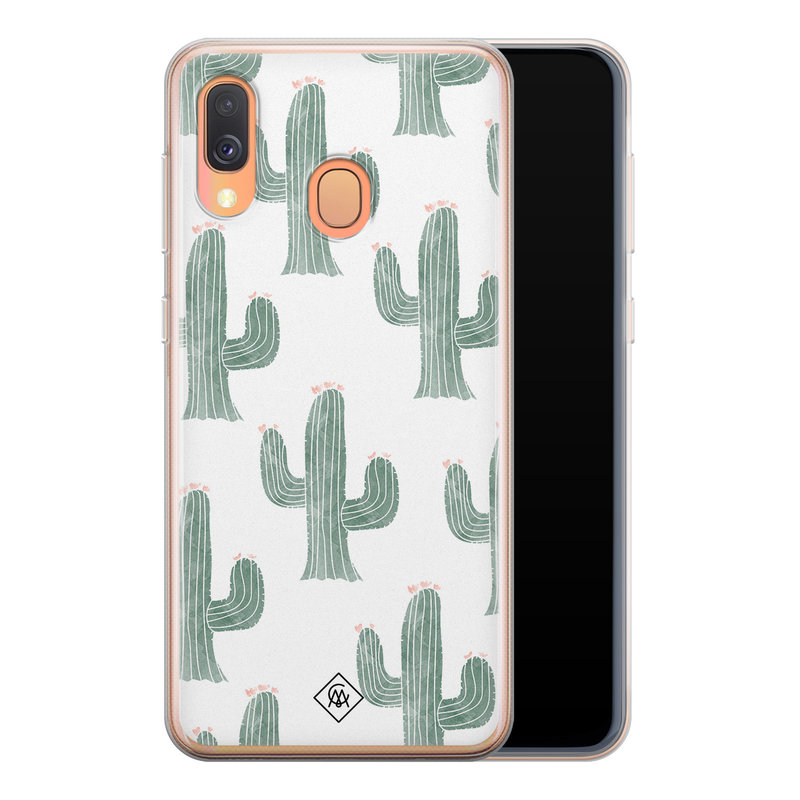 Casimoda Samsung Galaxy A40 siliconen telefoonhoesje - Cactus print