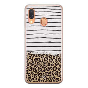 Casimoda Samsung Galaxy A40 siliconen telefoonhoesje - Leopard lines