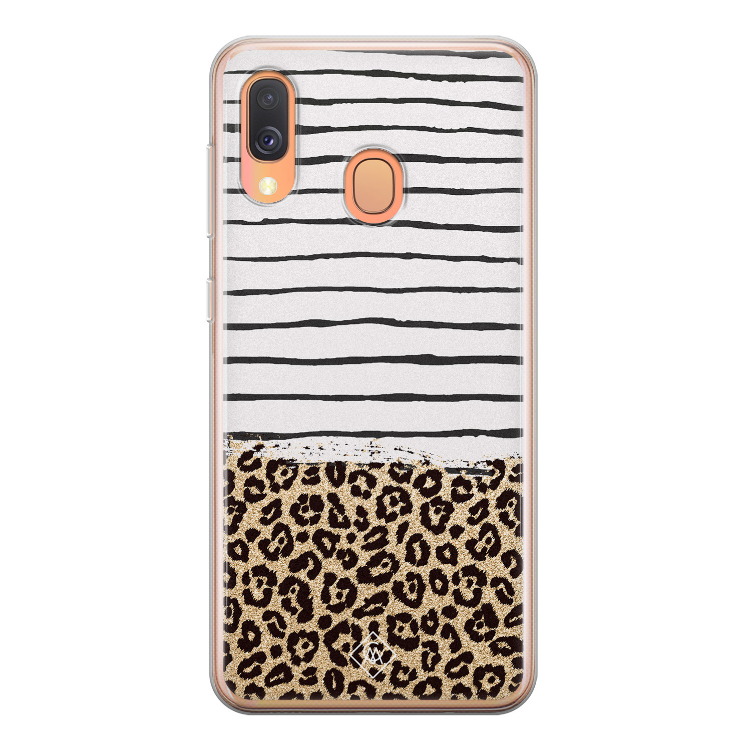 Samsung Galaxy A40 siliconen telefoonhoesje - Leopard lines