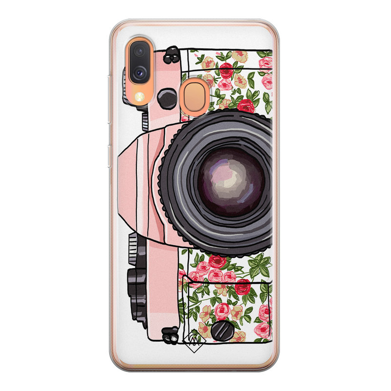 Casimoda Samsung Galaxy A40 siliconen telefoonhoesje - Hippie camera