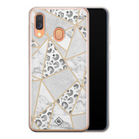 Casimoda Samsung Galaxy A40 siliconen telefoonhoesje - Stone & leopard print