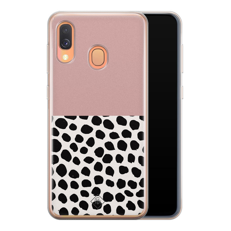 Casimoda Samsung Galaxy A40 siliconen hoesje - Pink dots