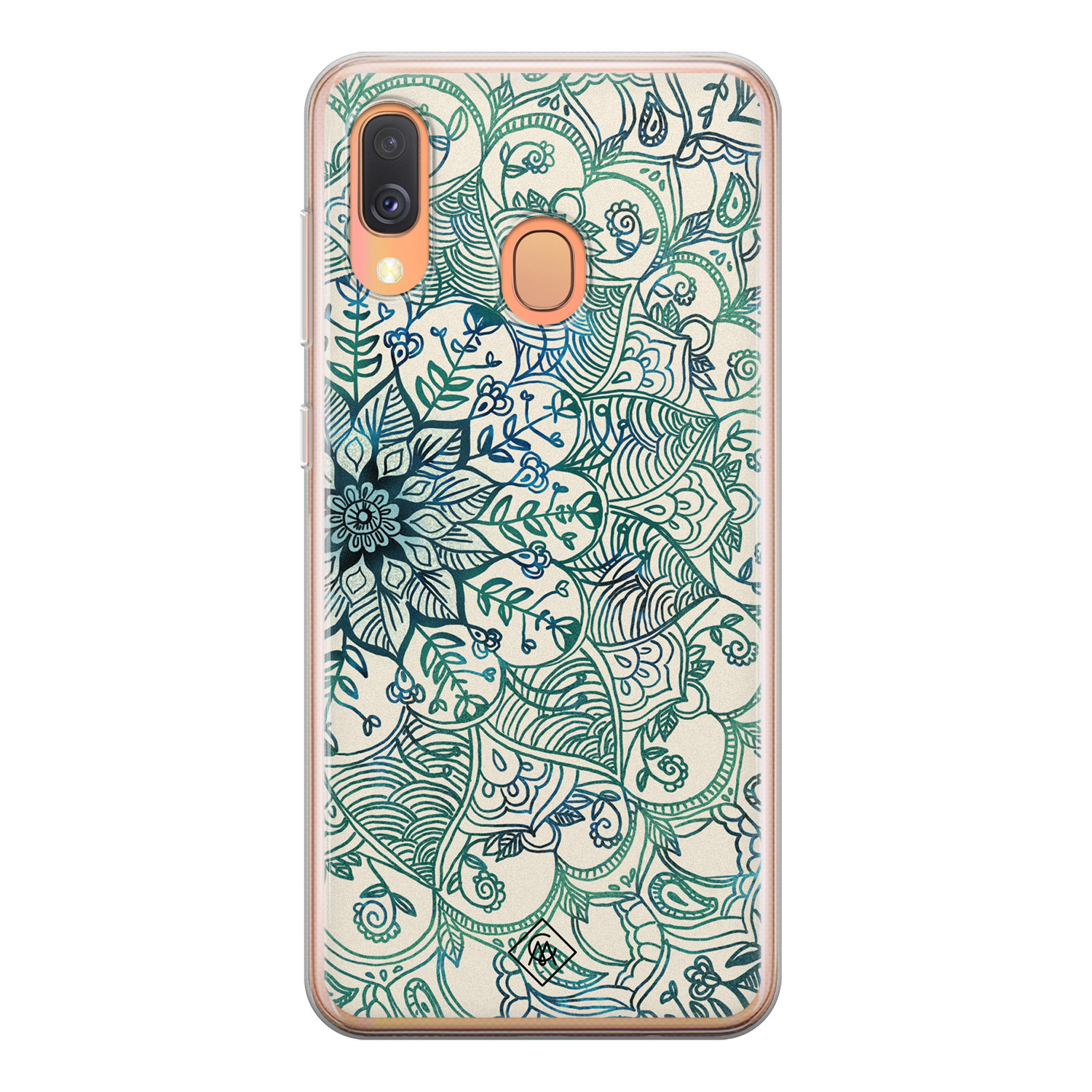 Samsung Galaxy A40 siliconen hoesje Mandala blauw
