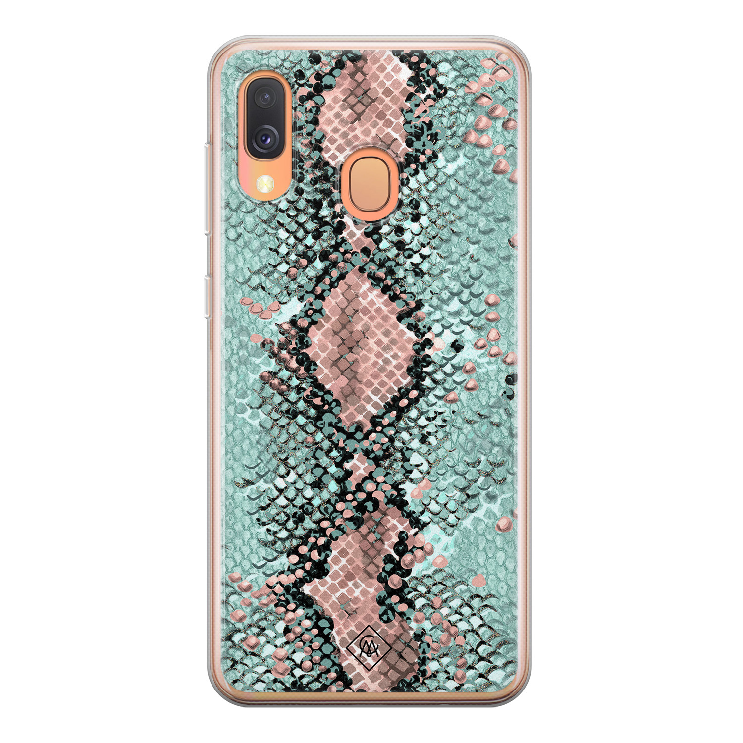 Samsung Galaxy A40 siliconen hoesje Snake pastel