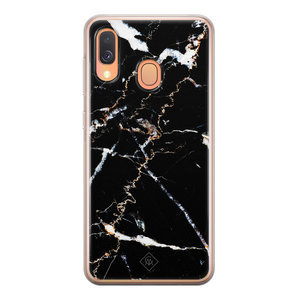 Casimoda Samsung Galaxy A40 siliconen hoesje - Marmer zwart