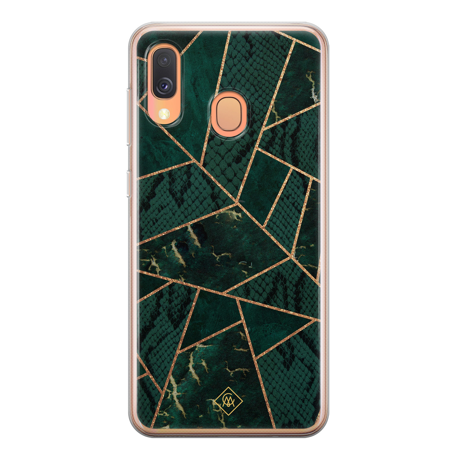 Samsung Galaxy A40 siliconen hoesje Abstract groen