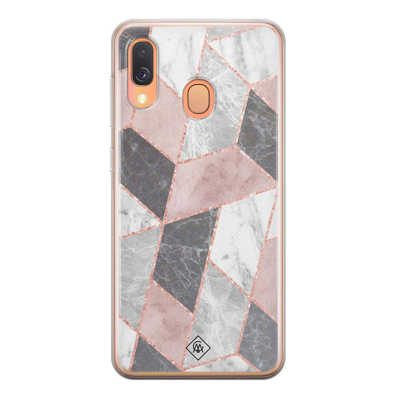 Casimoda Samsung Galaxy A40 siliconen telefoonhoesje - Stone grid