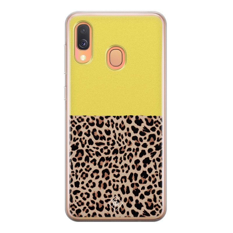 Casimoda Samsung Galaxy A40 siliconen hoesje - Luipaard geel