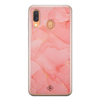 Casimoda Samsung Galaxy A40 siliconen hoesje - Marmer roze