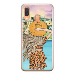 Casimoda Samsung Galaxy A40 siliconen hoesje - Sunset girl