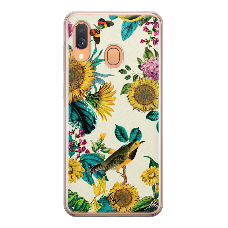 Casimoda Samsung Galaxy A40 siliconen hoesje - Sunflowers