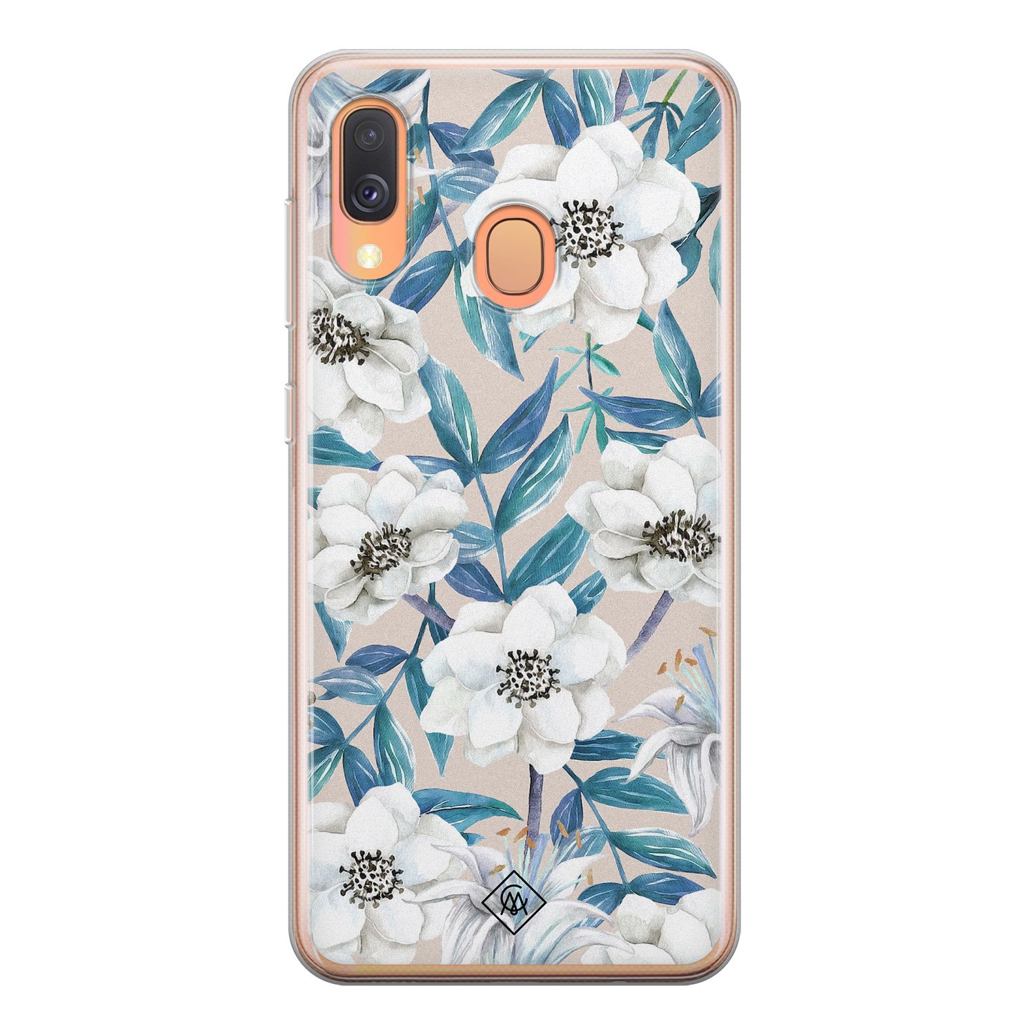 Samsung Galaxy A40 siliconen telefoonhoesje - Touch of flowers