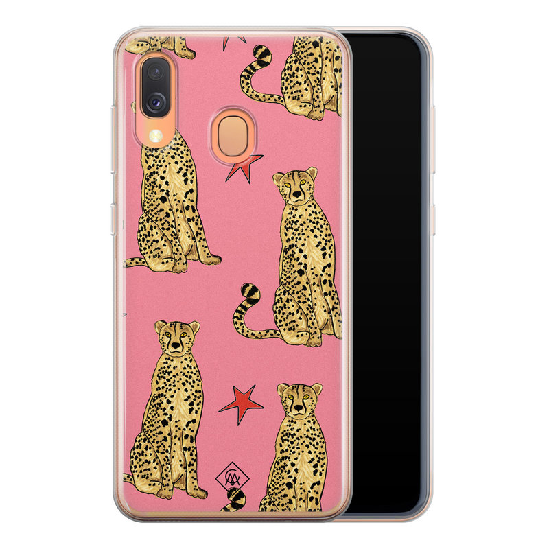 Casimoda Samsung Galaxy A40 siliconen hoesje - The pink leopard