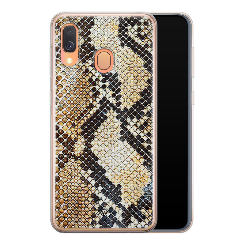 Casimoda Samsung Galaxy A40 siliconen hoesje - Golden snake