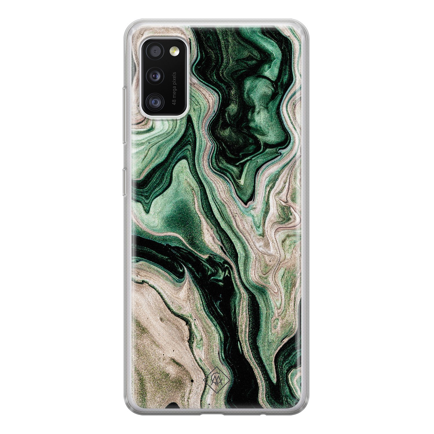 Samsung Galaxy A41 siliconen hoesje Green waves