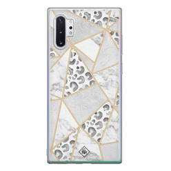 Casimoda Samsung Galaxy Note 10 Plus siliconen hoesje - Stone & leopard print