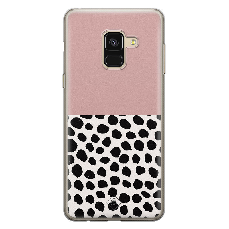 Casimoda Samsung Galaxy A8 (2018) siliconen hoesje - Pink dots
