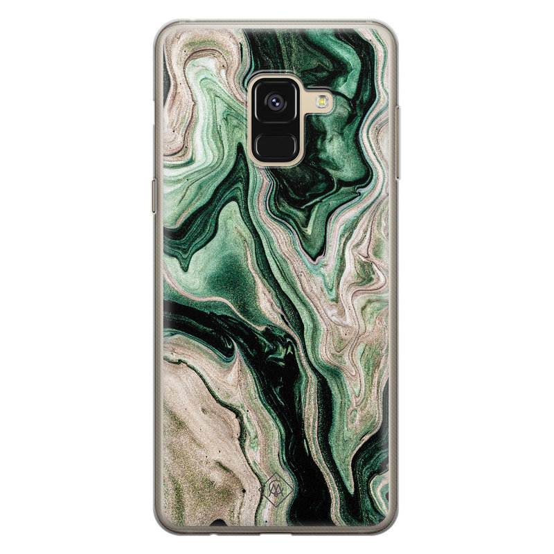 Casimoda Samsung Galaxy A8 (2018) siliconen hoesje - Green waves
