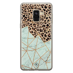 Casimoda Samsung Galaxy A8 (2018) siliconen hoesje - Luipaard marmer mint