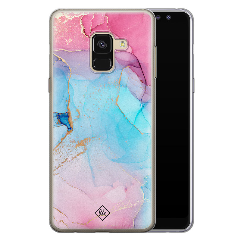 Casimoda Samsung Galaxy A8 (2018) siliconen hoesje - Marble colorbomb