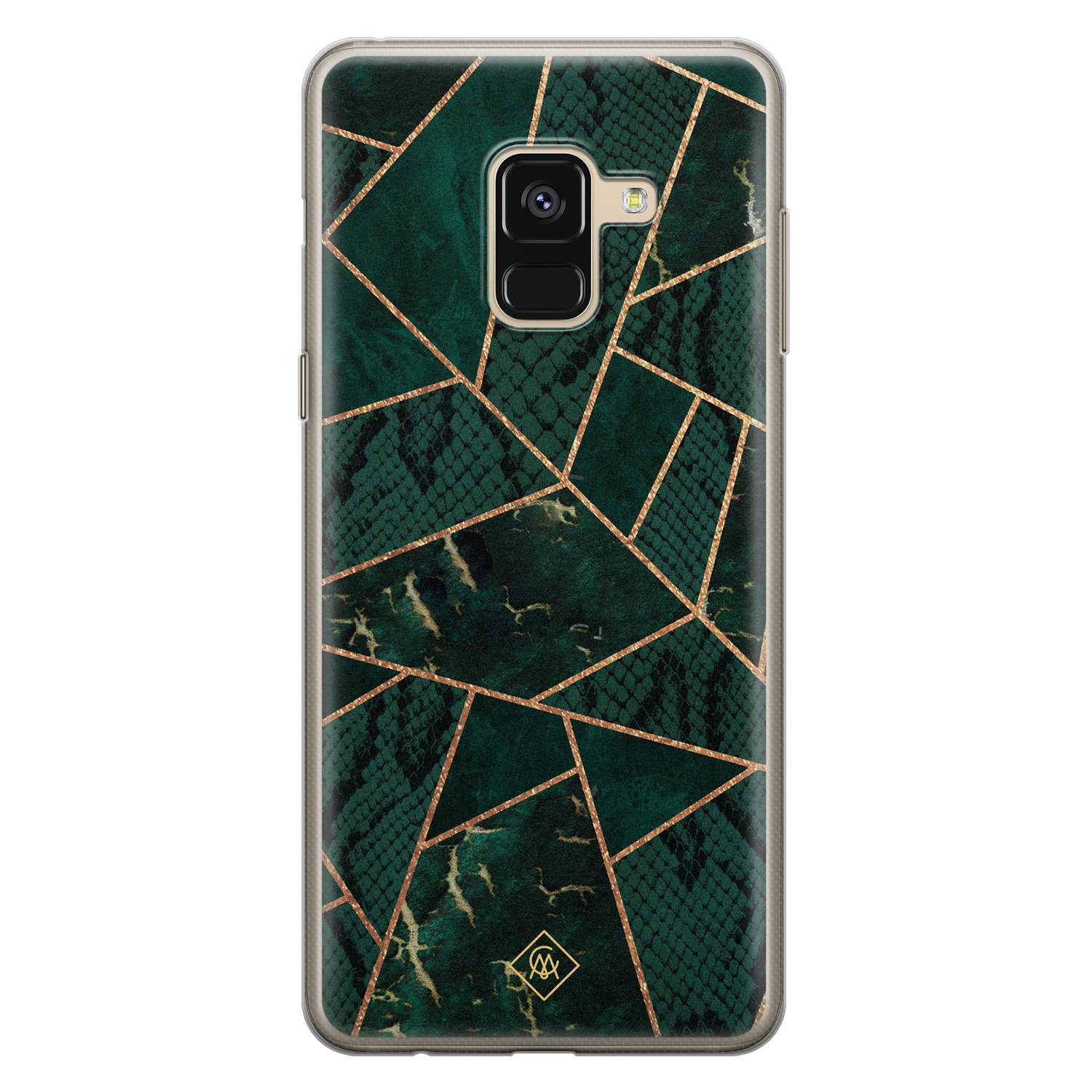 Samsung Galaxy A8 (2018) siliconen hoesje - Abstract groen