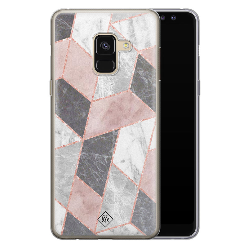 Casimoda Samsung Galaxy A8 (2018) siliconen telefoonhoesje - Stone grid