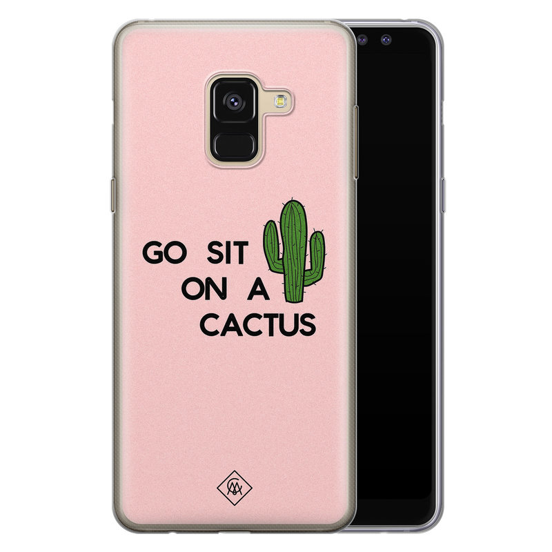Casimoda Samsung Galaxy A8 (2018) siliconen hoesje - Go sit on a cactus