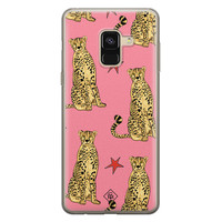 Casimoda Samsung Galaxy A8 (2018) siliconen hoesje - The pink leopard