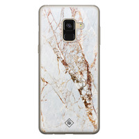 Casimoda Samsung Galaxy A8 (2018) siliconen hoesje - Marmer goud