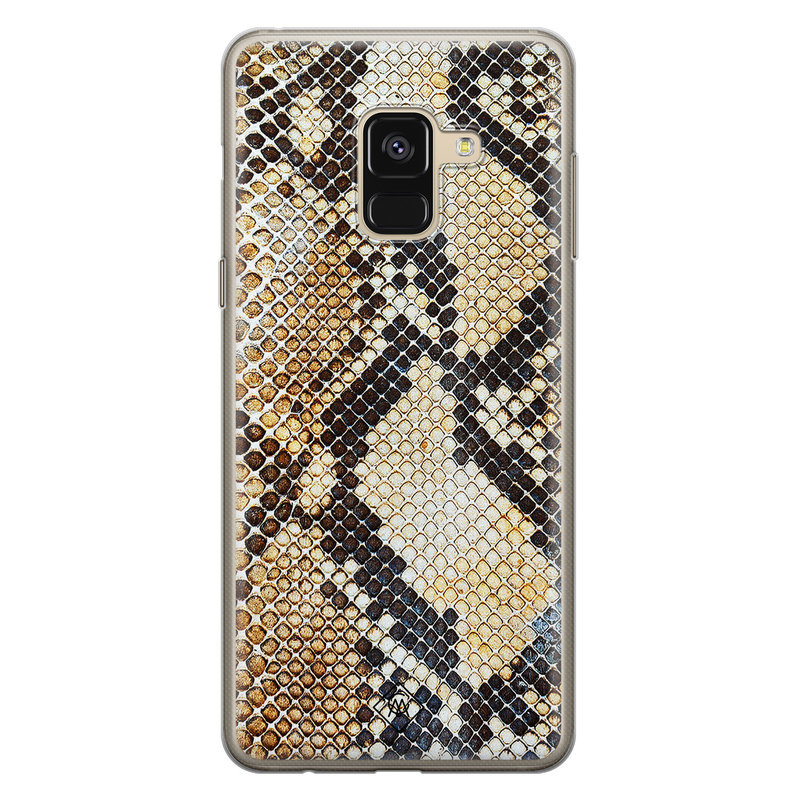 Casimoda Samsung Galaxy A8 (2018) siliconen hoesje - Golden snake