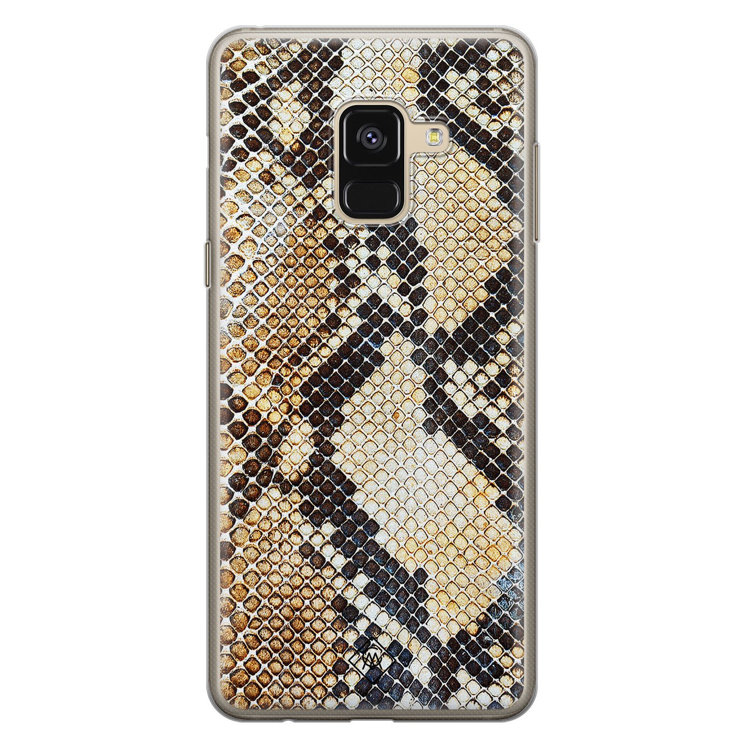 havik Postcode Zeestraat Samsung Galaxy A8 (2018) siliconen hoesje - Golden snake - Casimoda.nl