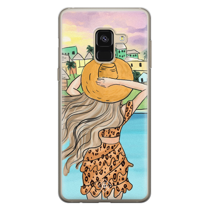 Casimoda Samsung Galaxy A8 (2018) siliconen hoesje - Sunset girl