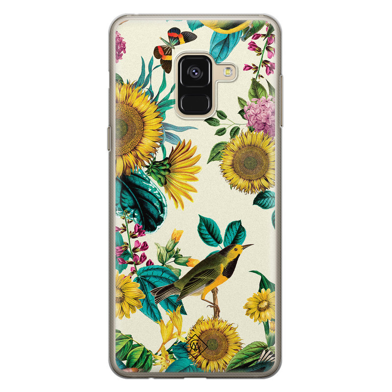 Casimoda Samsung Galaxy A8 (2018) siliconen hoesje - Sunflowers