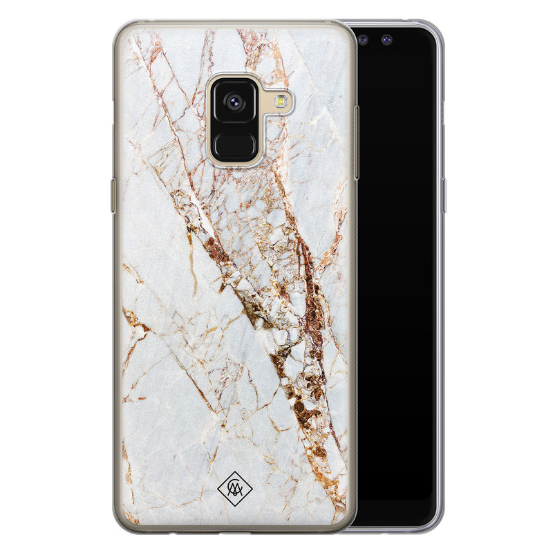 Casimoda Samsung Galaxy A8 (2018) siliconen hoesje - Marmer goud