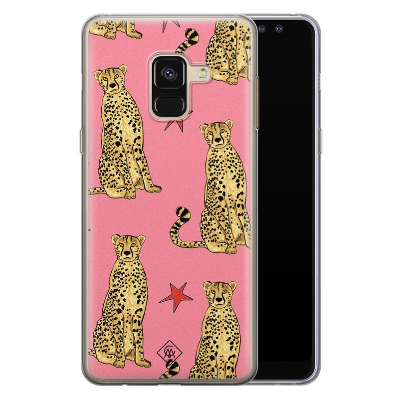 Casimoda Samsung Galaxy A8 (2018) siliconen hoesje - The pink leopard