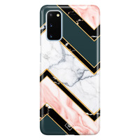 Casimoda Samsung Galaxy S20 rondom bedrukt hoesje - Marble zigzag